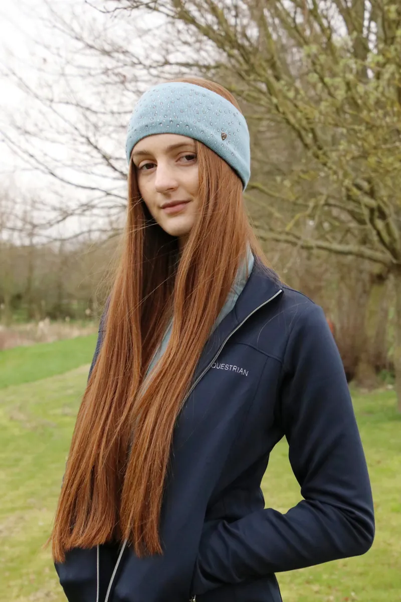 Hy Equestrian Synergy Diamante Headband - Aqua-1